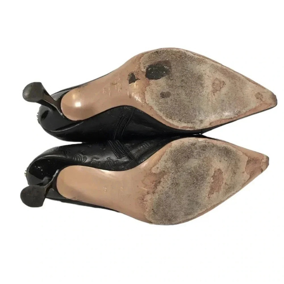 Jimmy Choo Womens Black Leather Italy Pointed Toe Zip Up Ankle Booties Size 40 - Picture 6 of 8